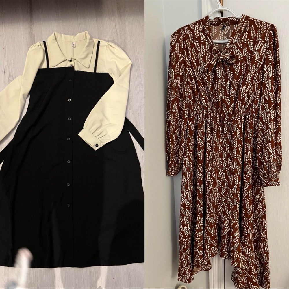Elegant Black and Cream Dress